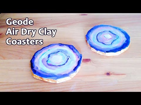 Geode coaster DIY No Resin | Geode coasters air dry clay | Easy geode coasters