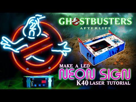 Ghostbusters LED Neon Sign Build / K40 &amp;amp; Corel Laser Tutorial