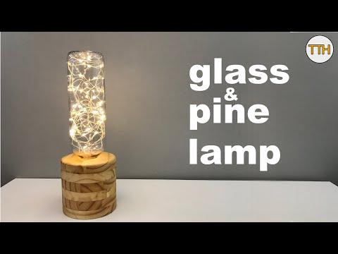 Glass and Pine Lamp DIY | Woodturning without a lathe