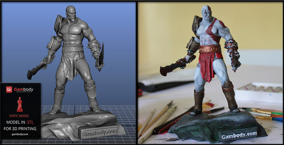 God of War Kratos 3D Model Digitally Crafted and Manually Painted.png