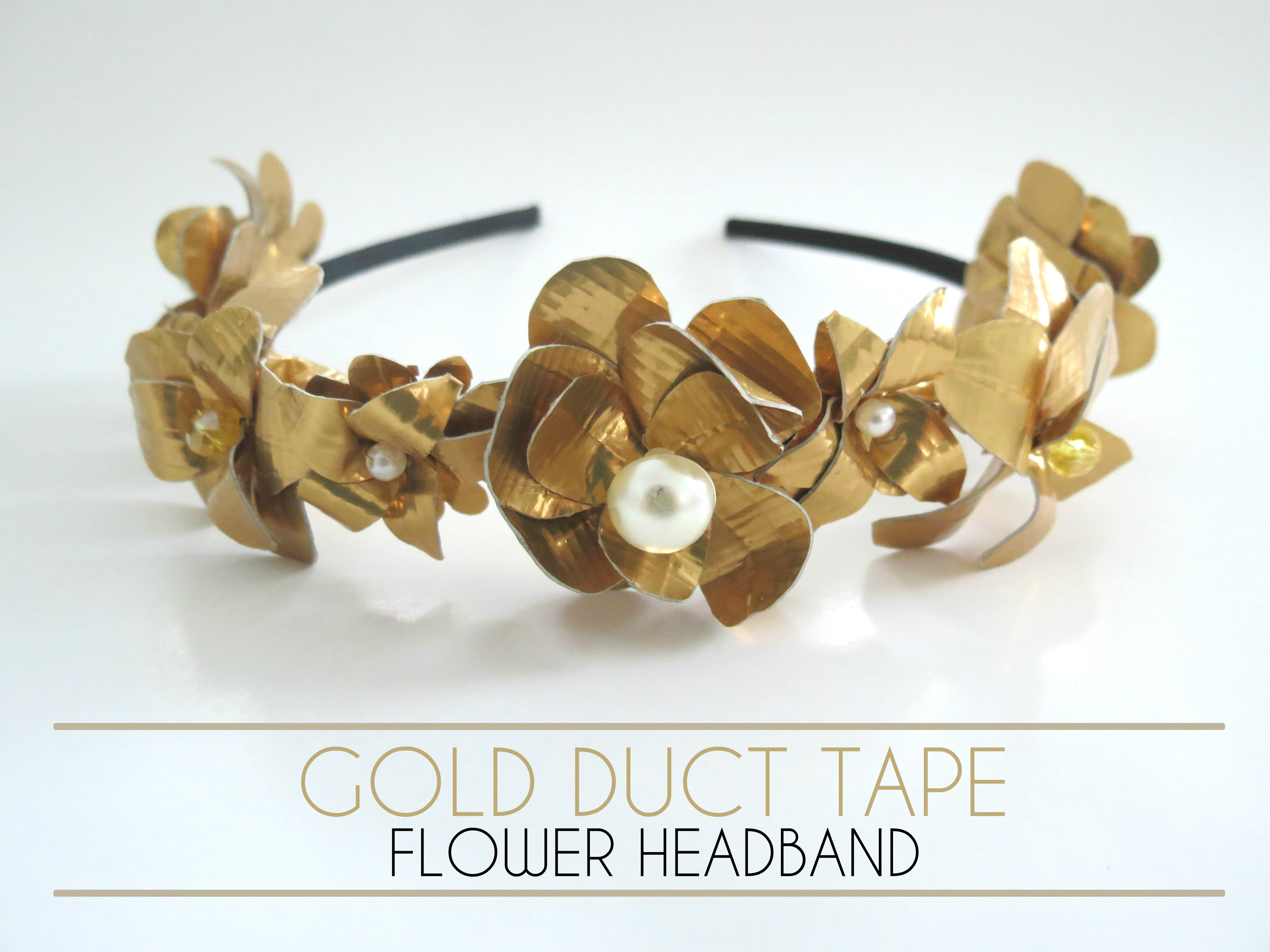 Gold Duct Tape Flower Headband 00.jpg