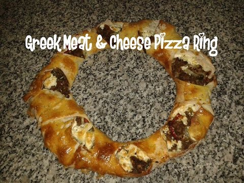 Greek Meat &amp;amp; Cheese Pizza Ring recipe