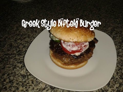 Greek style Bifteki Burger recipe