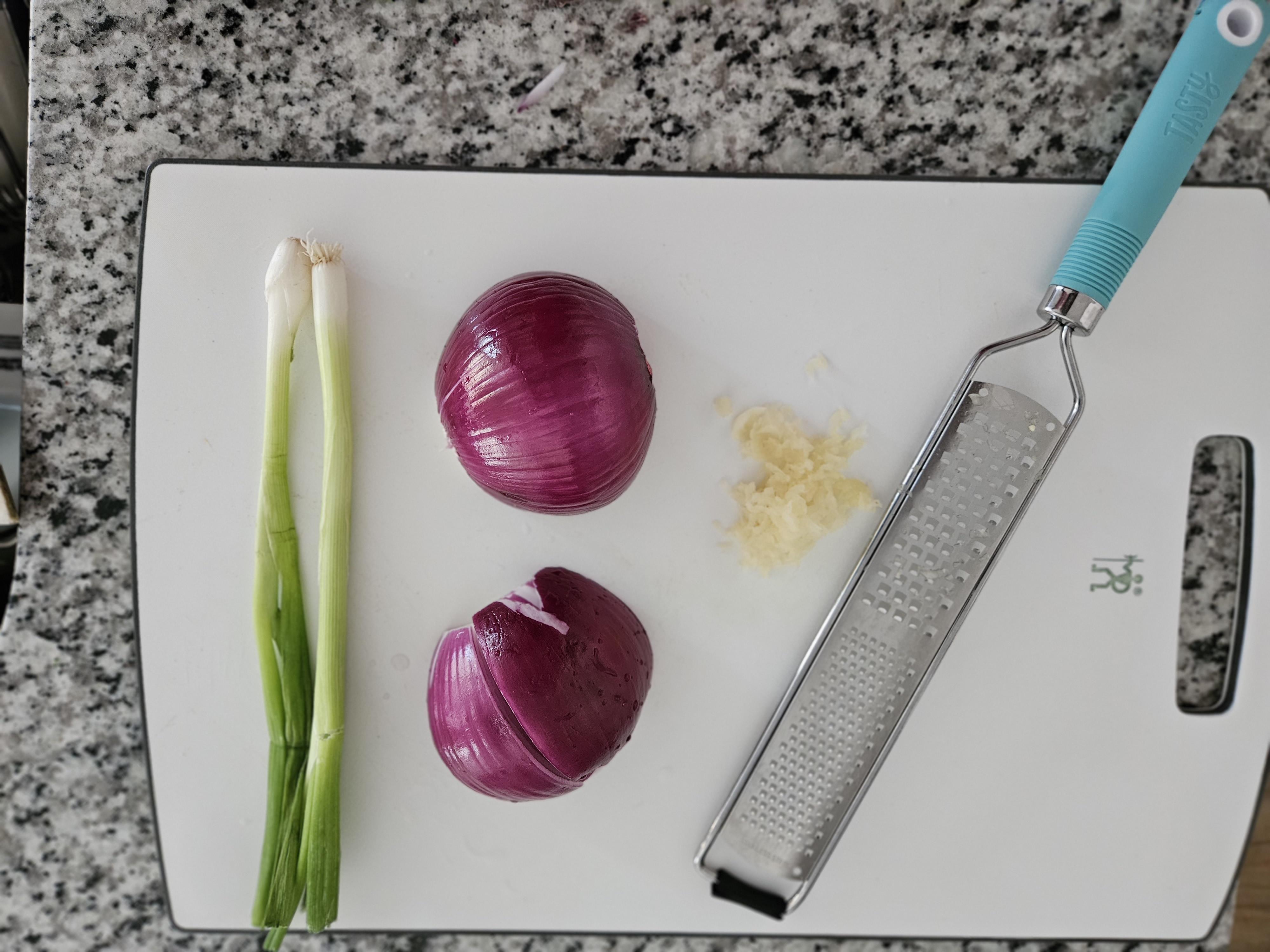 Green onions, red onions and grated garlic.jpg