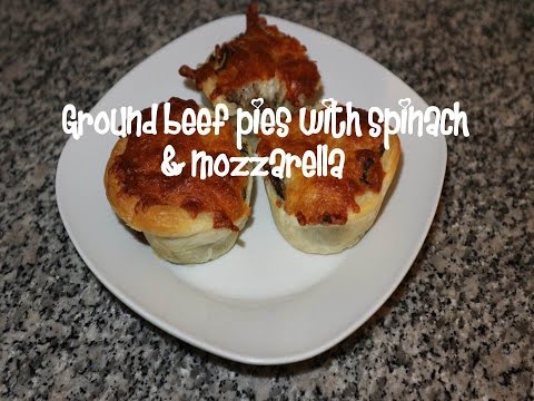 Ground beef pies with spinach &amp;amp; mozzarella recipe