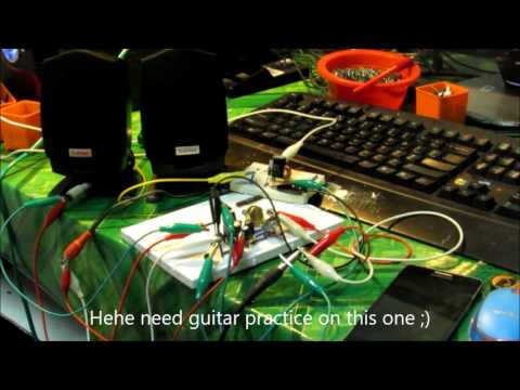 Guitar amplifier circuit dual speaker mini - DIY 5 / 9 / 12 volt power