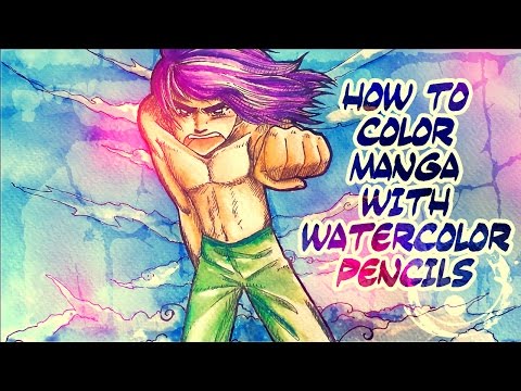 HOW TO COLOR MANGA with watercolor pencils (DRAWING TUTORIAL FOR BEGINNERS)