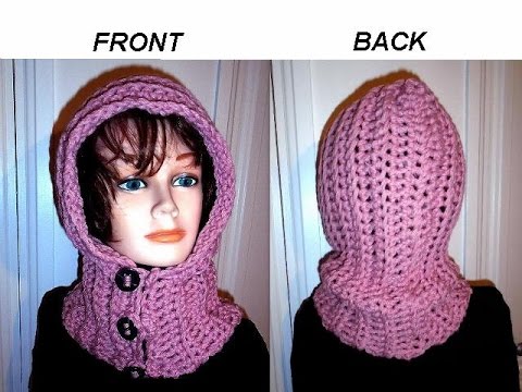 HOW TO CROCHET A HOODIE, BUTTON UP Hood, diy button loops, quick beginner easy project.