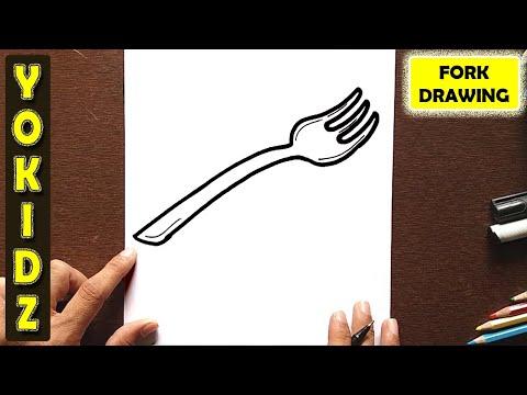 HOW TO DRAW A FORK EASY