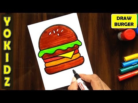 HOW TO DRAW BURGER EASY