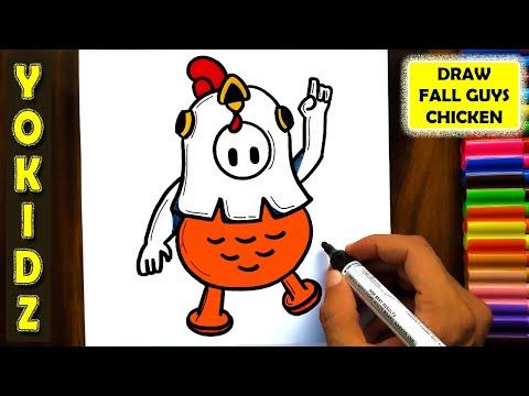 HOW TO DRAW FALL GUYS CHICKEN | FALL GUYS CHICKEN OUTFIT