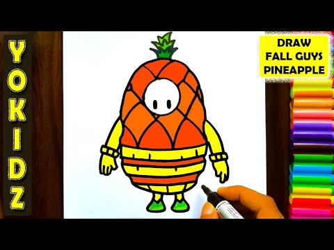 HOW TO DRAW FALL GUYS PINEAPPLE