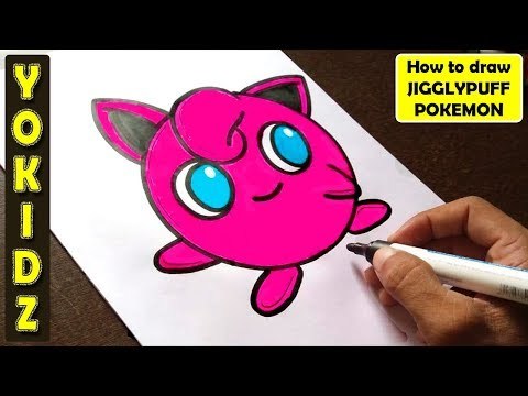 HOW TO DRAW JIGGLYPUFF POKEMON - Speed Drawing