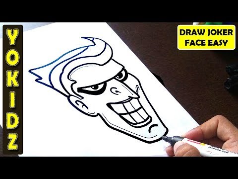 HOW TO DRAW JOKER FACE EASY