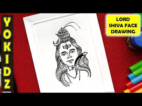 HOW TO DRAW LORD SHIVA FACE EASY | DRAW LORD SHIVA FACE