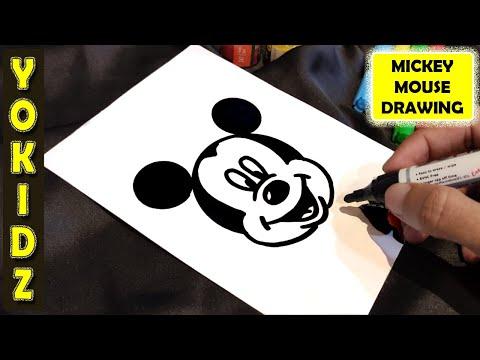 HOW TO DRAW MICKEY MOUSE FACE