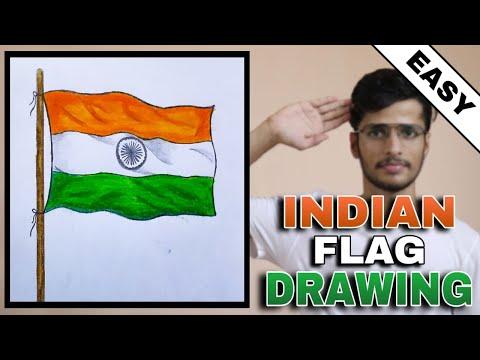 HOW TO DRAW NATIONAL FLAG OF INDIA STEP BY STEP WITH OIL PASTEL COLOR VERY EASY