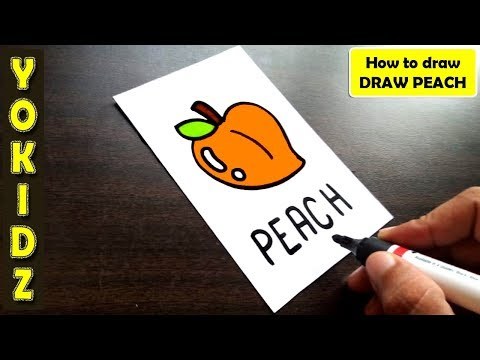 HOW TO DRAW PEACH FRUIT - Speed Drawing