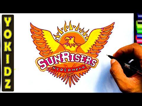 HOW TO DRAW SRH LOGO | SUNRISERS HYDERABAD LOGO DRAWING