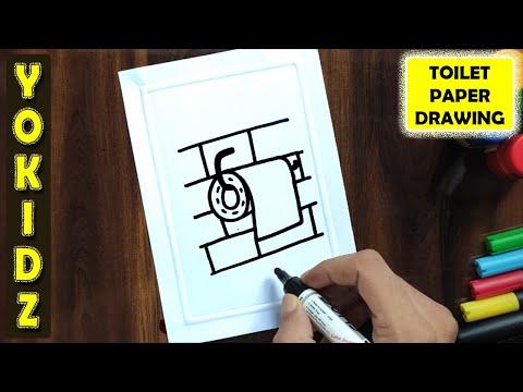 HOW TO DRAW TOILET PAPER ROLL