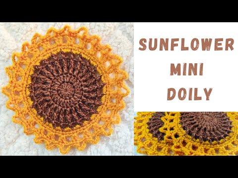 HOW TO MAKE CROCHET SUNFLOWER MINI DOILY