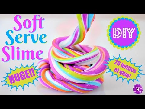 HUGE SOFT SERVE SLIME - BUBBLEGUM SLIME!  EASY - NO BORAX!