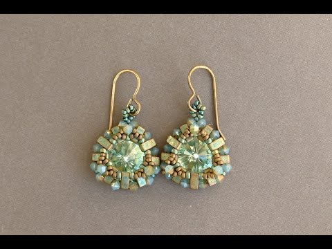 Half Tila Earrings - Beaded earrings tutorial by Sidonia's handmade jewelry