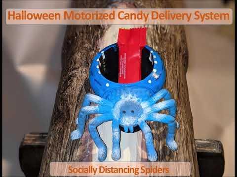 Halloween Motorized Spider Candy Delivery