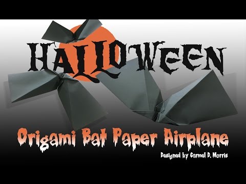 Halloween Origami: How To Fold a Paper Plane Bat that Flies