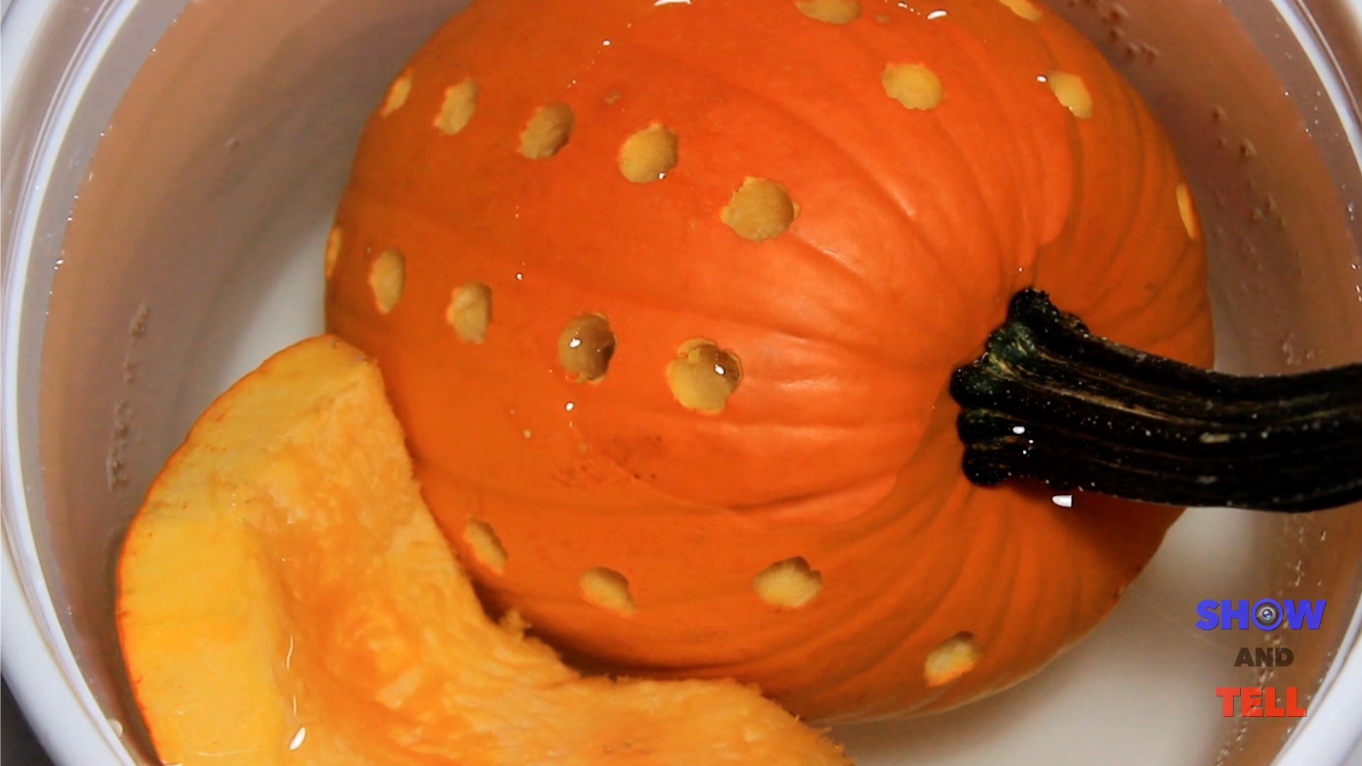 Halloween Pumpkin Soaked in Bleach Water.jpg