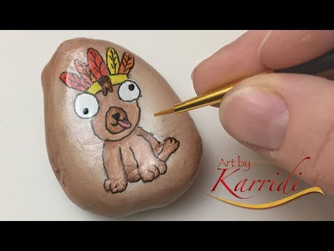 Happy Derpy-Turkey-Dog Rock Painting