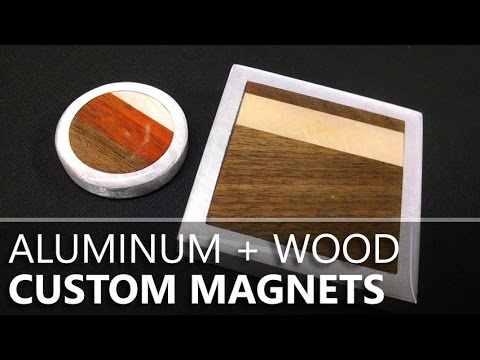 Hardwood &amp;amp; Aluminum Magnets from a Hard Drive