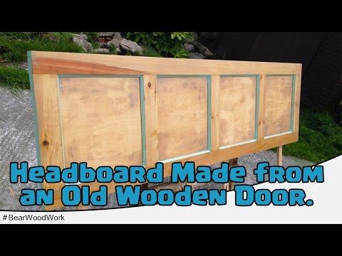 Headboard Made from an Old Wooden Door