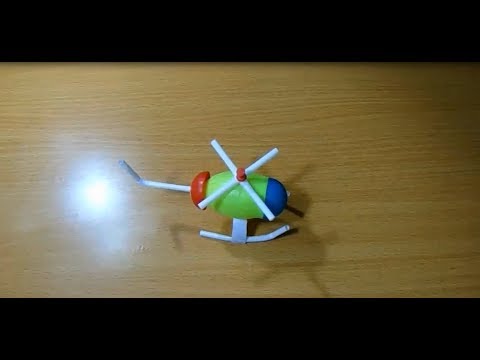 Helicopter toy from straw - Helicopter for kids - Flight toys for kids