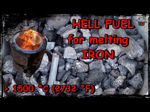 Hell fuel for melting Iron. Charcoal, coal and coke. More than 1500 degrees Celcius (2732 &amp;deg;F)