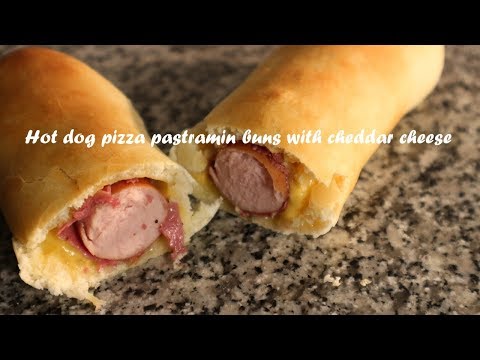 Hot dog pizza pastrami buns with cheddar cheese recipe