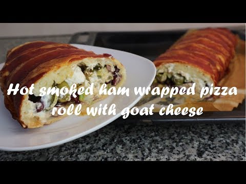 Hot smoked ham wrapped pizza roll with goat cheese recipe