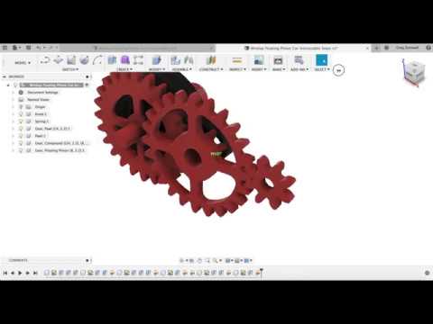 How I Designed a 3D Printed Windup Car Using Autodesk Fusion 360, Gear Train.