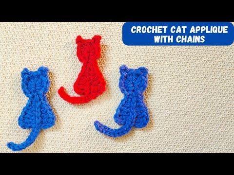 How To Crochet Cat Applique with Starting Chains