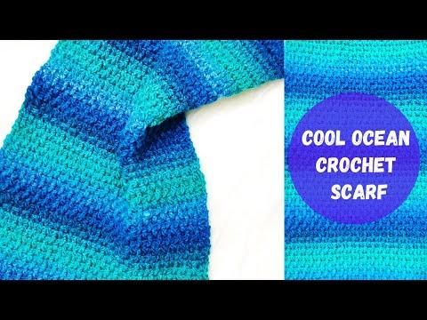 How To Crochet a Easy Cool Ocean Crochet Scarf