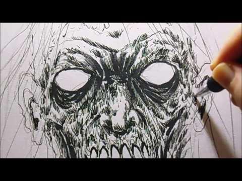 How To Draw A Death Metal Zombie Head