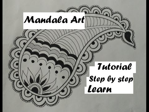 How To Draw Easy Mandala Leaf Art Design For Beginners, Easy Tutorial Doodle Drawing Step By Step