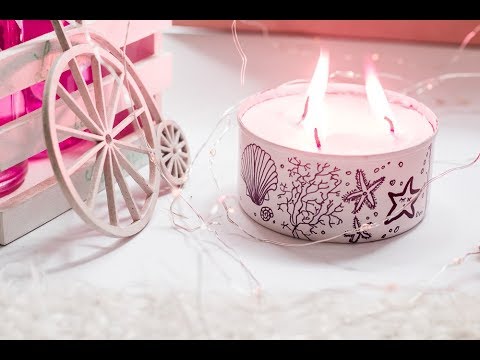 How To Make 3 wick candles | Recycled Tin Candle | Doodled Candle Holder