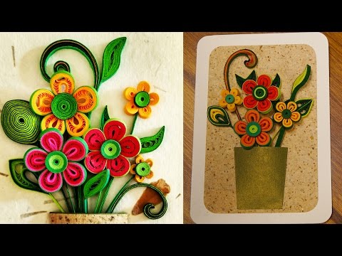 How To Make A 3D Flower Greeting Card | Quilling Artwork