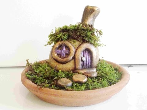 How To Make A Stone Fairy House and Garden With Polymer Clay 4X Speed