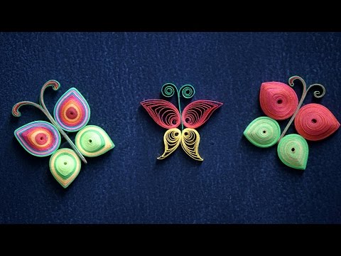 How To Make Beautiful Butterflies Using Paper Art Quilling - Decorate Your Room!