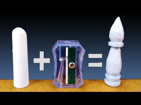 How To Make Chess Pieces BISHOP at HOME out of CHALK CARVING easy DIY Sharpener Lifehack