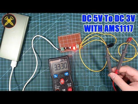 How To Make DC Converter From DC 5V To DC 3V With IC AMS1117