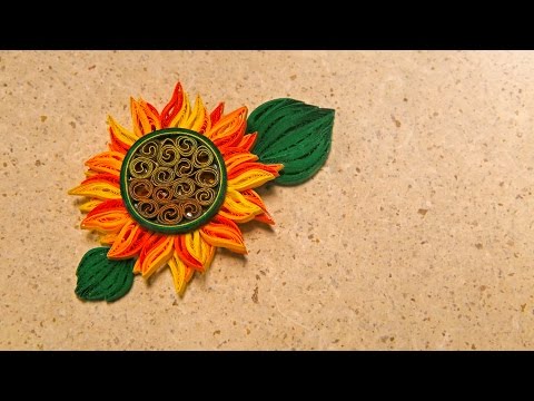 How To Make Yellow Sun Flower Design Using Paper Art Quilling