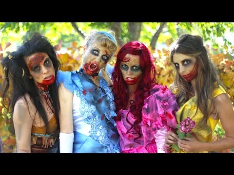 How To Make Zombie Disney Princess Makeup and Costumes!